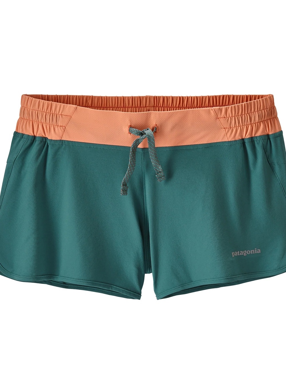 Patagonia Women's Teal Shorts with Orange Waistband
